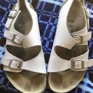 BIRKENSTOCK BETULA WHITE Slingback Sandals, 39